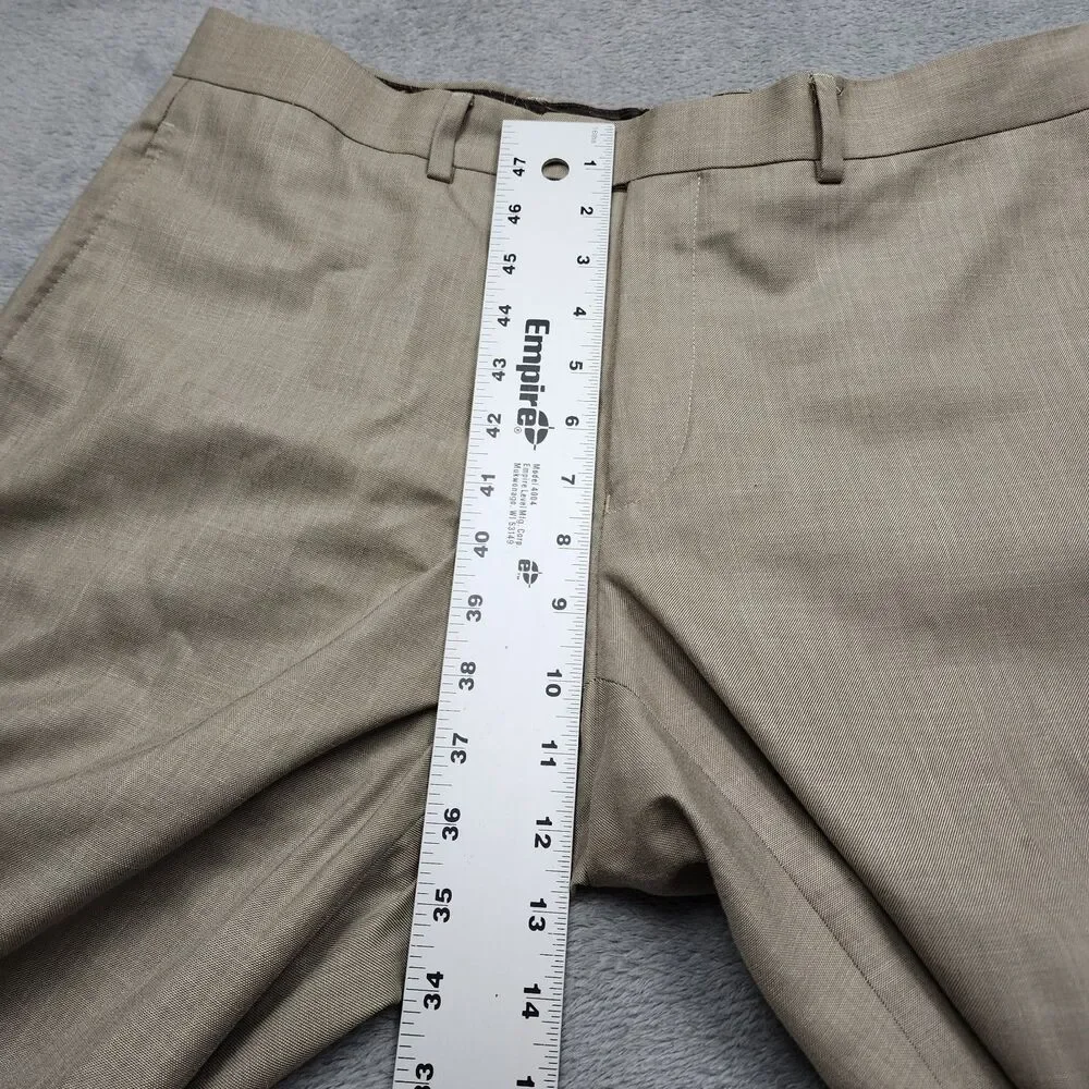 Lauren Ralph Lauren Mens 34x30 Beige Slacks Flat Front Straight Leg Dress Pants